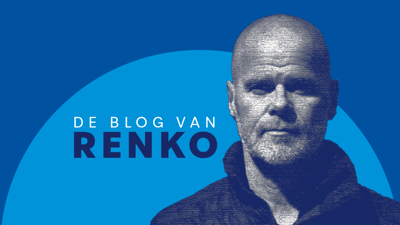Portret van docent Renko met de tekst 'de blog van Renko'